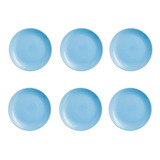 Plato Postre De Vidrio Templado Luminarc Diwali 19 Cm X6 Color Light Blue