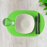 Manteles Individuales Antideslizantes Para Restaurante 6 Pcs Color Verde Grip Liso