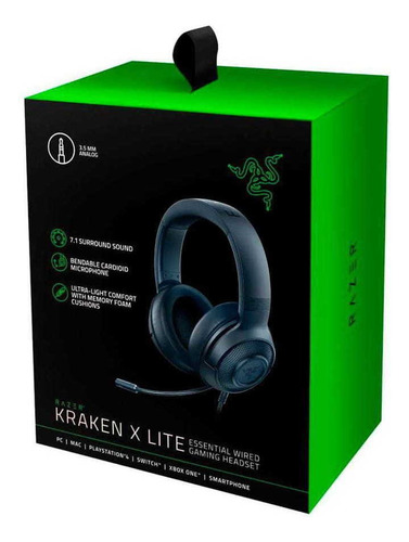 Headset Kraken X Lite Essential 7.1 Preto - Razer