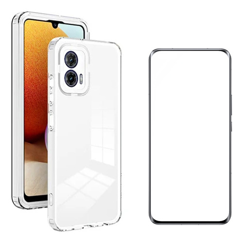 Funda Para Moto G53 G73 E13 2 En 1 Tener Vidrio Membrana