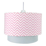 Lustre Chevron Rosa Pendente Luminária Zigzag Bebê Menina