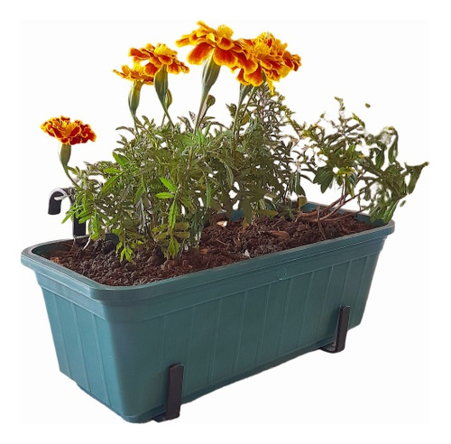 Maceta Jardinera N35 Con Soporte Para Reja/balcon Pack X 4