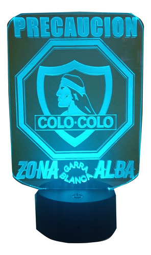 Lampara 3d Ilusion Garra Zona Alba Colo Colo Futbol Sc