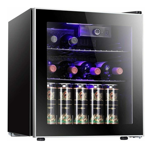 Mini Refrigerador Frigobar Puerta De Cristal 46 Latas Bar