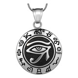 Collar Egipcio Dije Amulet Horus Ojo Gotico Acero Inoxidable