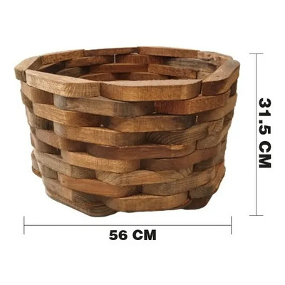Maceta De Madera Tipo Jardinera De Piña Grande Color Roble | Meses sin interés