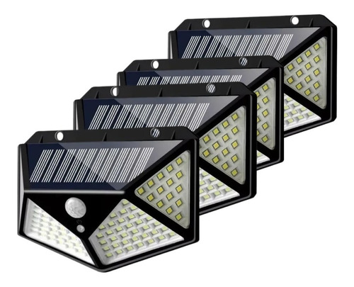 Reflector 100 Led Panel Solar Sensor Movimiento 600 Lumen X4