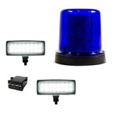 Giroflex Giroled Azul Parafuso Baú E Estrobo Branco Led 12v