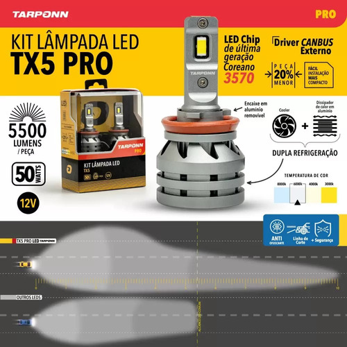 Kit Lâmpada Led Tarponn Tx5 Canceller Branco Neutro 4000k