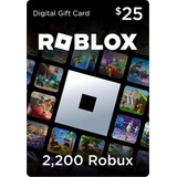 Roblox 25 Usd (2200 Robux) Gift Card