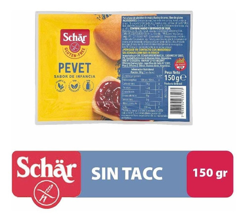 Pan Schar Pevet Sin Tacc Y Sin Lactosa X 150 Grs.