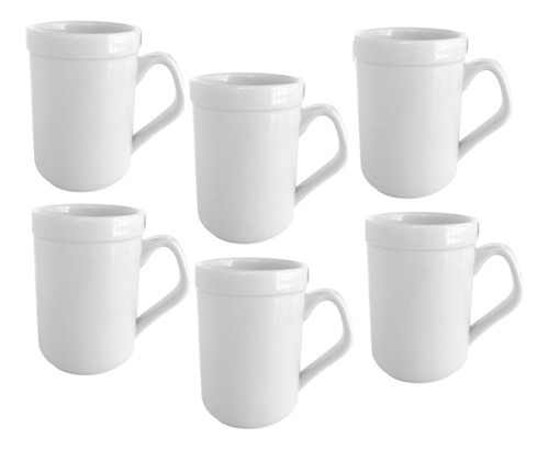 Set X6 Jarro Cafe Jarrito Porcelana Oxford 180ml Blanco