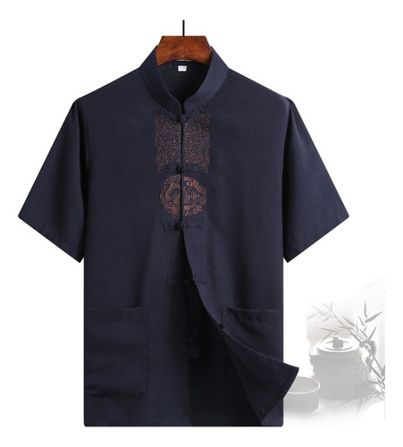 Camisa Masculina Tang Shirt Hanfu For Men Tops Camisa Tradic