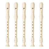 Kit 5 Flautas Doce Soprano Germânica Em C Yrs-23 Yamaha Cor Creme