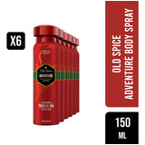 Pack 6 Old Spice Adventure Body Spray, 150 Ml