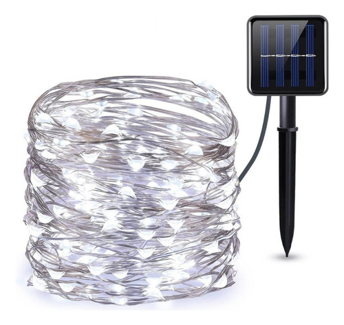 Cordão Fio De Luz 300 Leds 30m 8 Funções Solar