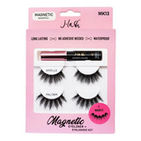 Kit 2 Pestañas Magnéticas+delineador Waterproof Mk13 J-lash