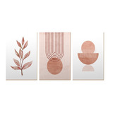 Kit 3 Placas Decorativas Abstrato Formas Minimalista Quarto