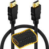 Cabo Extensor Hdmi Macho 3 Metros + Adaptador Hdmi Fêmea 1.4