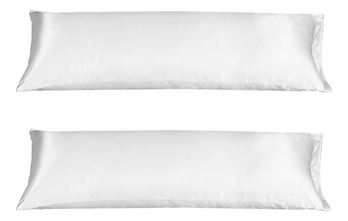 2 Fronha Capa Travesseiro Corpo Xuxão Cetim 1,30x0,40 Cor Branco