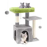 Torre Para Gatos Interior, Árbol 66 Cm Gris Claro