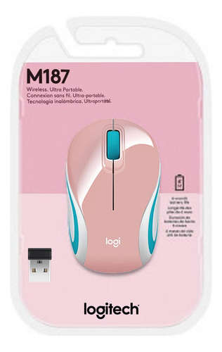 Mouse Logitech M187 Mini Inalámbrico Usb Pink - Cw
