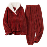 Conjunto De Pijama Mullido Para Mujer, De Forro Polar, Ropa