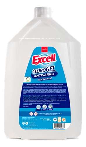 Cloro Gel Antisarro 5 L Aroma Floral Excell