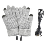 Guantes Calentados Por Usb, Manoplas Calefactoras, Gris