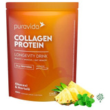 Suplemento Em Pó Pura Vida Premium Collagen Protein Abacaxi Com Hortelã Colágeno Em Saco De 450g