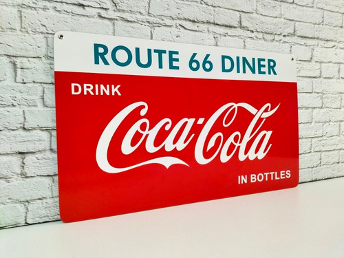 Cuadro Coca Cola Route 66 Diner Letrero Metal Estilo Antiguo