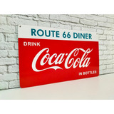 Cuadro Coca Cola Route 66 Diner Letrero Metal Estilo Antiguo