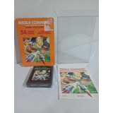 Atari 2600 Missile Comand Caja Juego, Manual Y Protector (b)