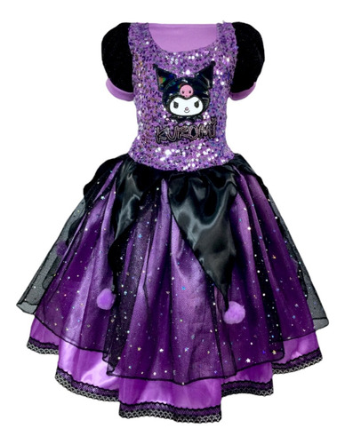 Vestido De Lentejuela De Kuromy Morado