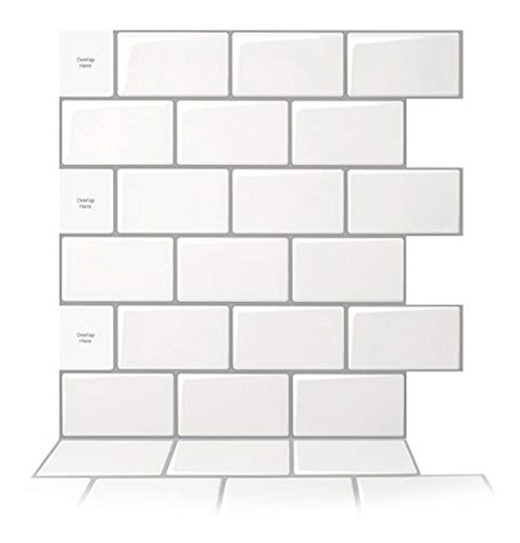 Panel De Pared 3d - Color Blanco (12'' X 12'') (10 Hojas)