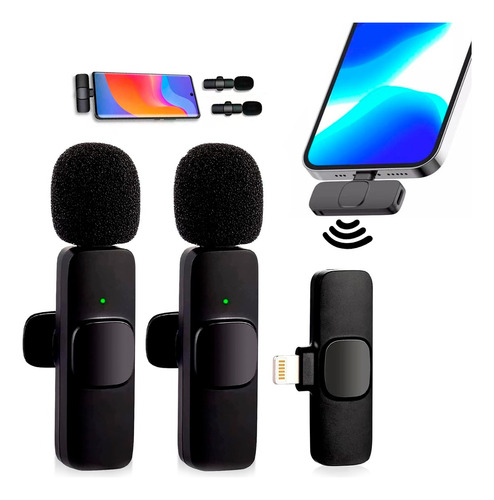 Microfone Sem Fio Duplo Lapela Profissional iPhone/android