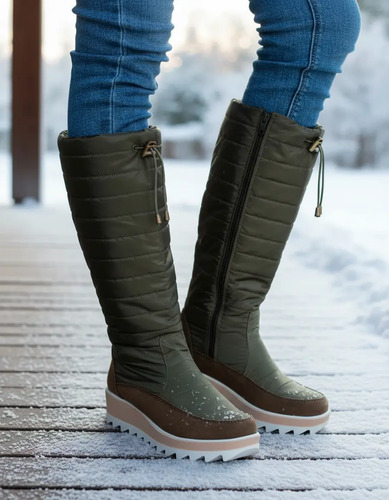 Bota De Lluvia Calientita Forro Térmico Impermeable Colores
