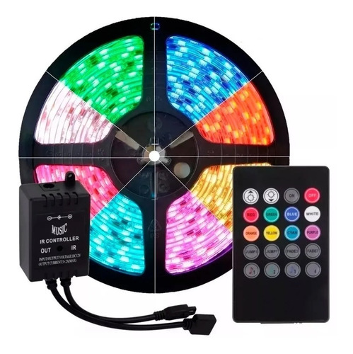 Tira Del Led Rgb Rgb 5050 Audioritmica Fuente Sonido Musica 