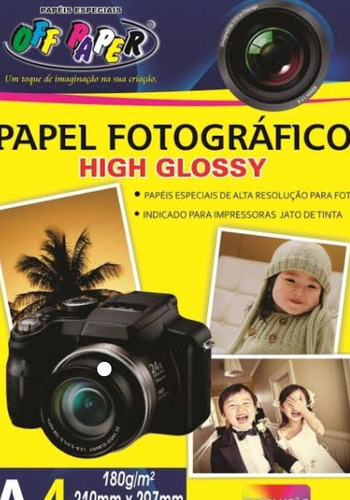 Papel Fotografico Premium A4 Glossy 180g 50 Fls Off Paper