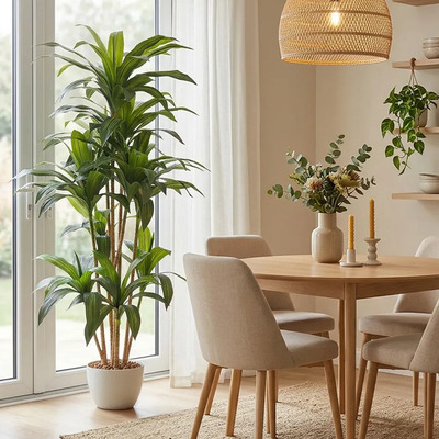 Planta Artificial Moderna Con Maceta Decorativa Real Style Artego Dracaena Palo De Brasil Modelo Jungla Grande 170cm Alto Uso Hogar Sala Comercio Oficina | Meses sin interés
