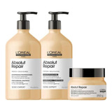 Kit Lorel Absolut Repair Gold Sh 750ml+cond 750ml+masc 250gr