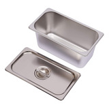 Bandeja Deposito Gastronomico Acero Inox + Tapa 26,5x16,2cm