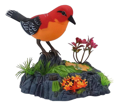 A*gift 2x Pájaro Pájaro Sensor Plástico Decoración Sonido