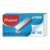 Broches Para Abrochadora Maped Nº10 X 1000 Pack X 10 Color Metalico