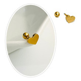 Piercing Hombre Mujer Acero Inox Piercing Corazón Dorado