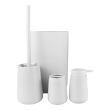  Conjunto Para Banheiro Lavabo C/4pçs Branco Acqua - Mood