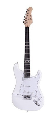 Guitarra Electrica Parquer Stratocaster Blanca Con Funda