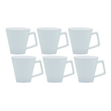 Set X6 Jarro Mug Mini Quartier 220 Cc Cuadrado Blanco Oxford