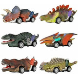 Coches De Juguete Con Diseño De Dinosaurio Multicolor 6 Pzs