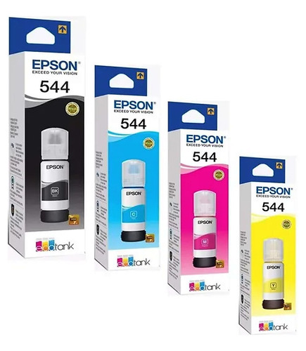 Tinta Epson T544 Original 65 Ml X4 Colores 544 L3110 L3150